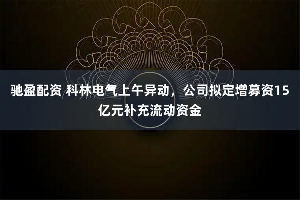 驰盈配资 科林电气上午异动，公司拟定增募资15亿元补充流动资金