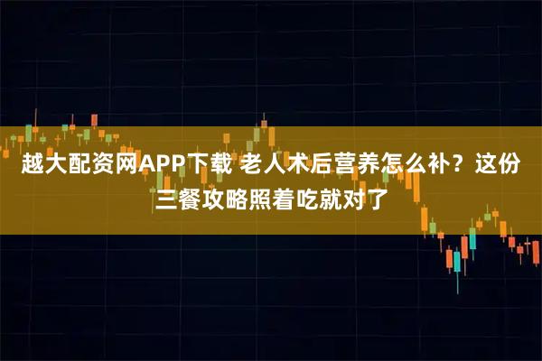 越大配资网APP下载 老人术后营养怎么补？这份三餐攻略照着吃就对了